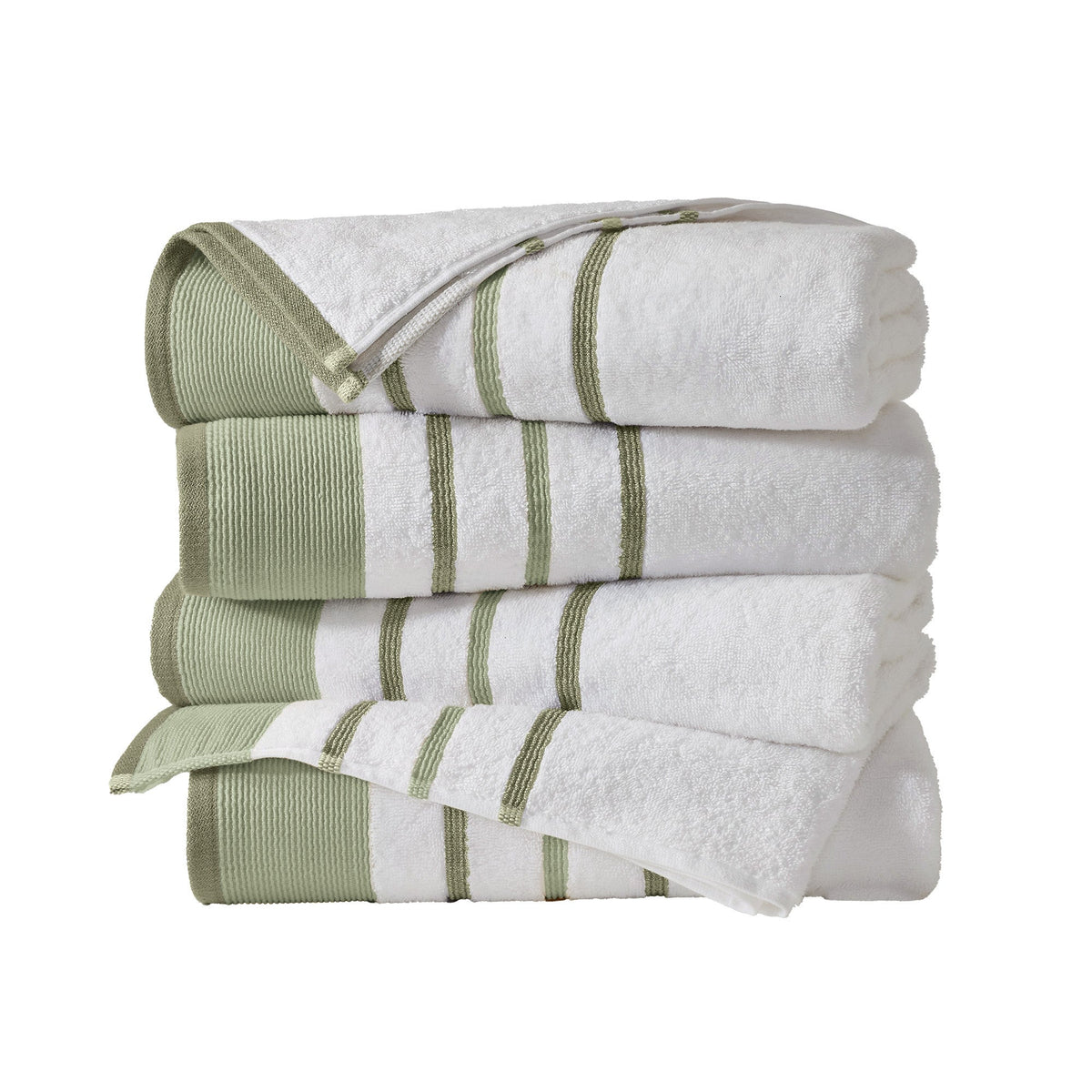Decorative Cotton Stripe Bath Towel Set - Noelle Collection