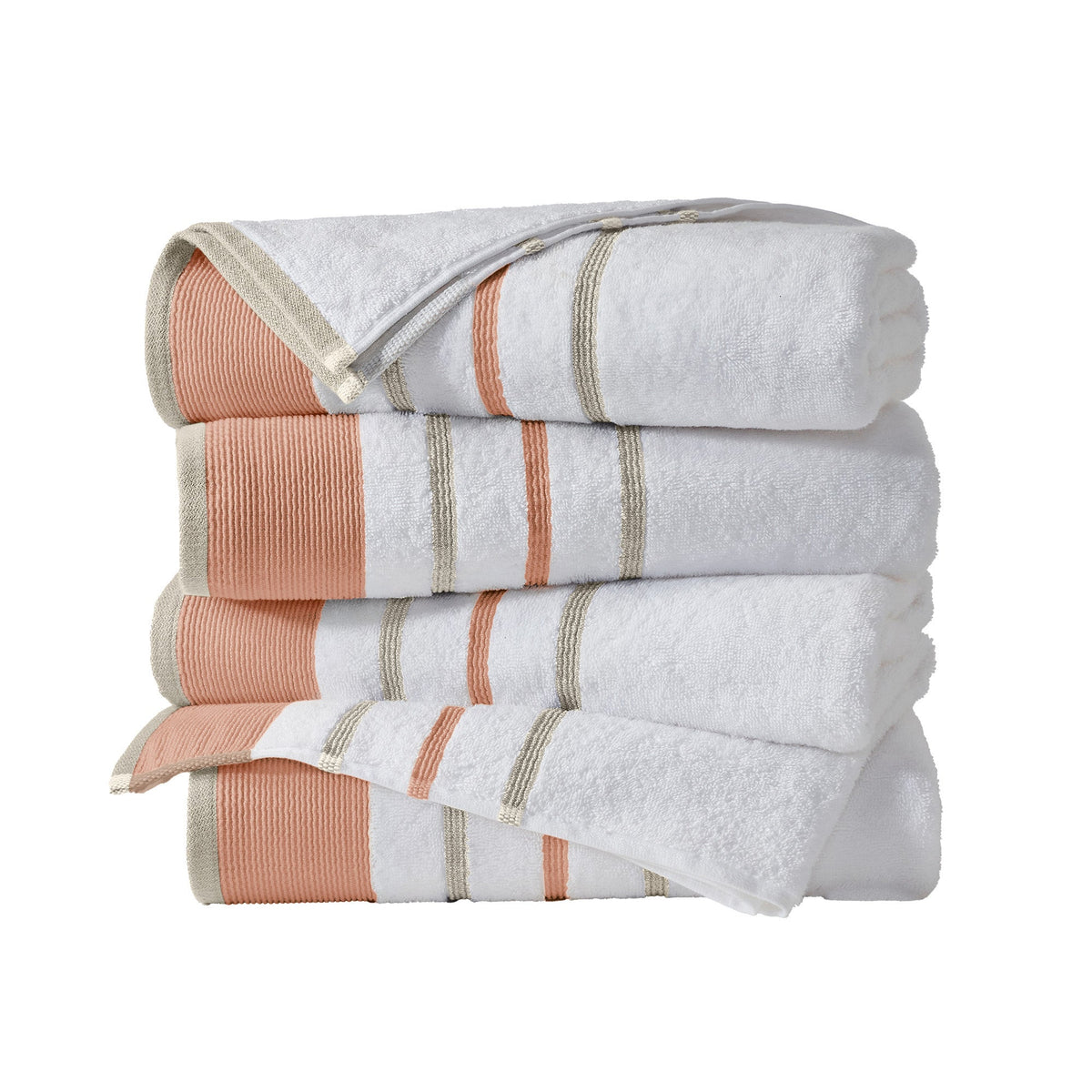 Decorative Cotton Stripe Bath Towel Set - Noelle Collection