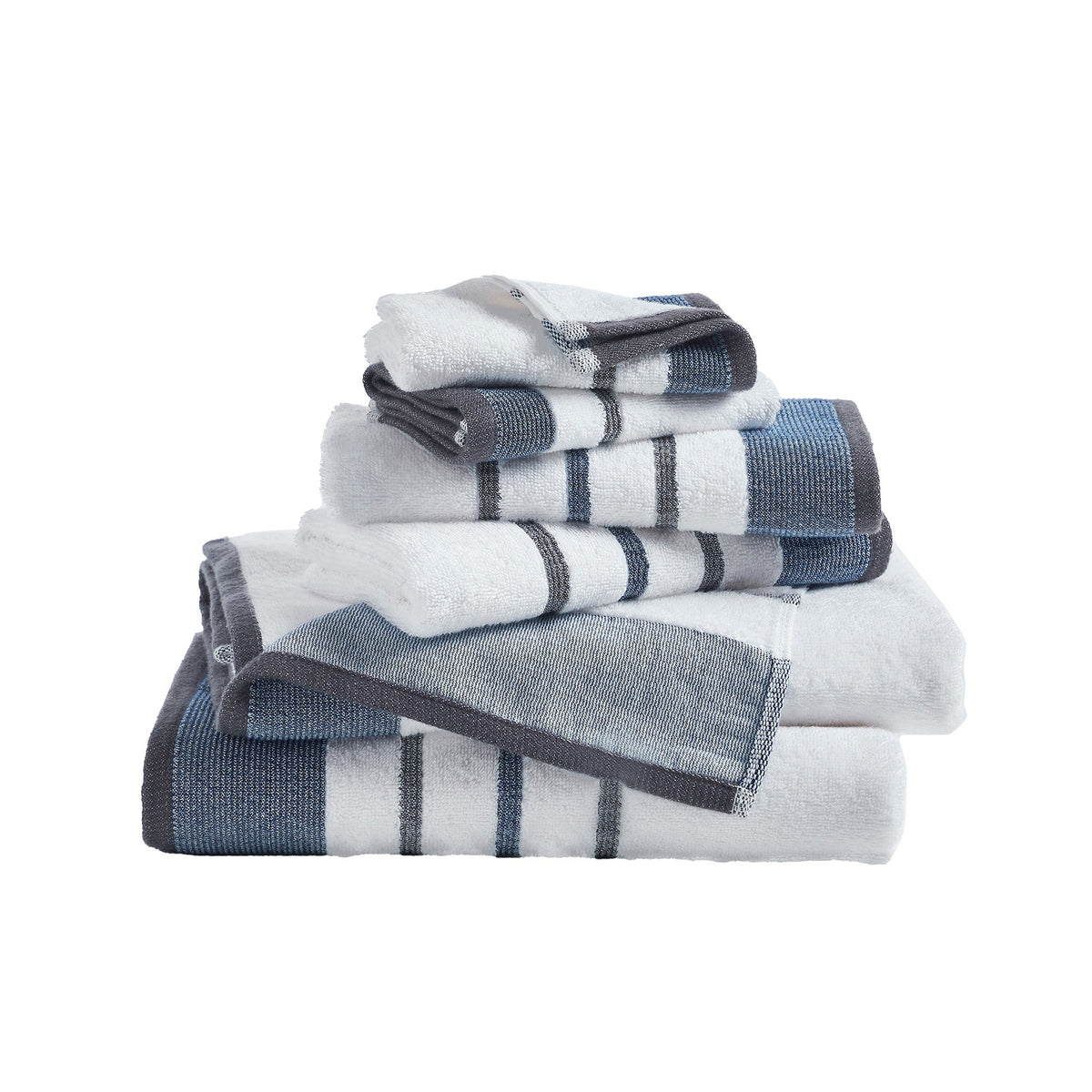 Decorative Cotton Stripe Bath Towel Set - Noelle Collection