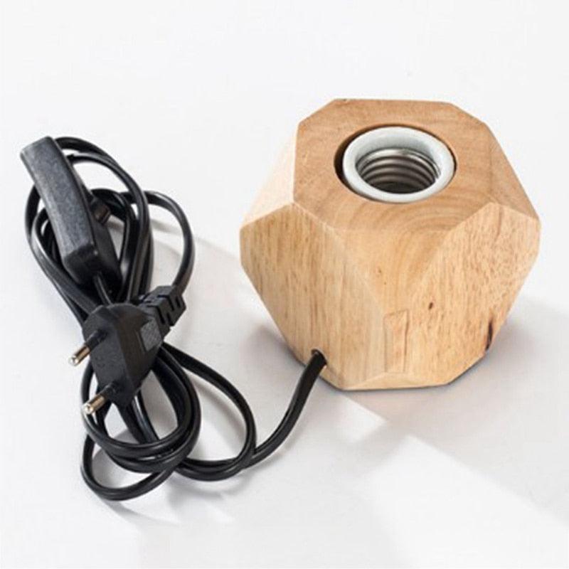 Wooden Diamond bedside lamp for home/bedroom/living room decor.