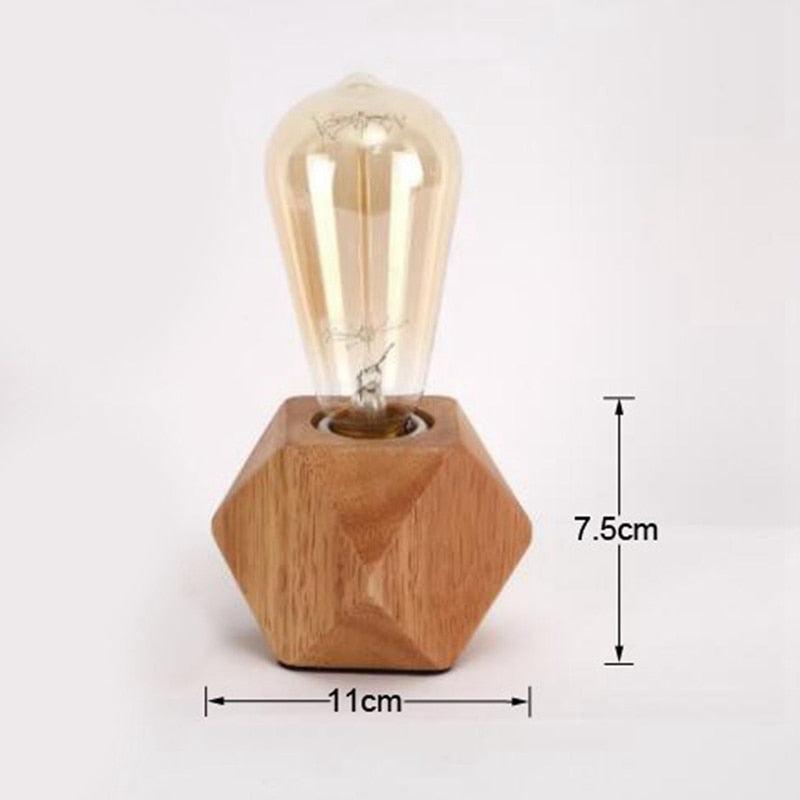 Wooden Diamond bedside lamp for home/bedroom/living room decor.