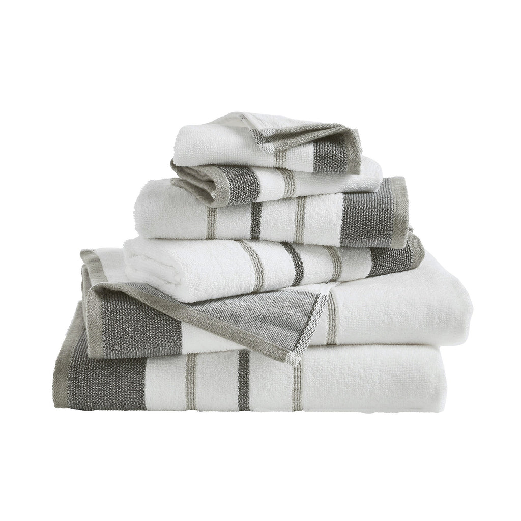Decorative Cotton Stripe Bath Towel Set - Noelle Collection