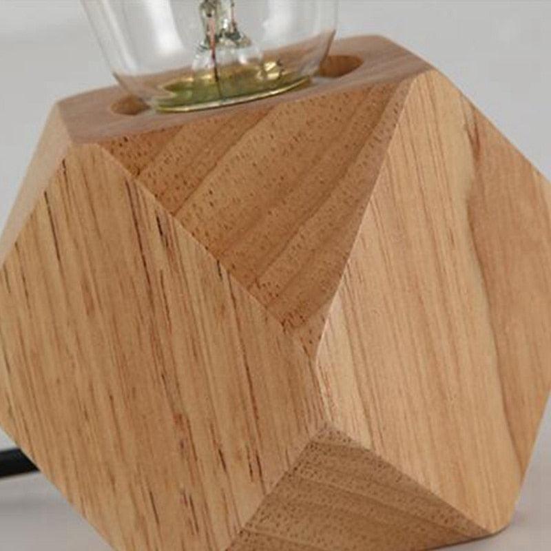 Wooden Diamond bedside lamp for home/bedroom/living room decor.