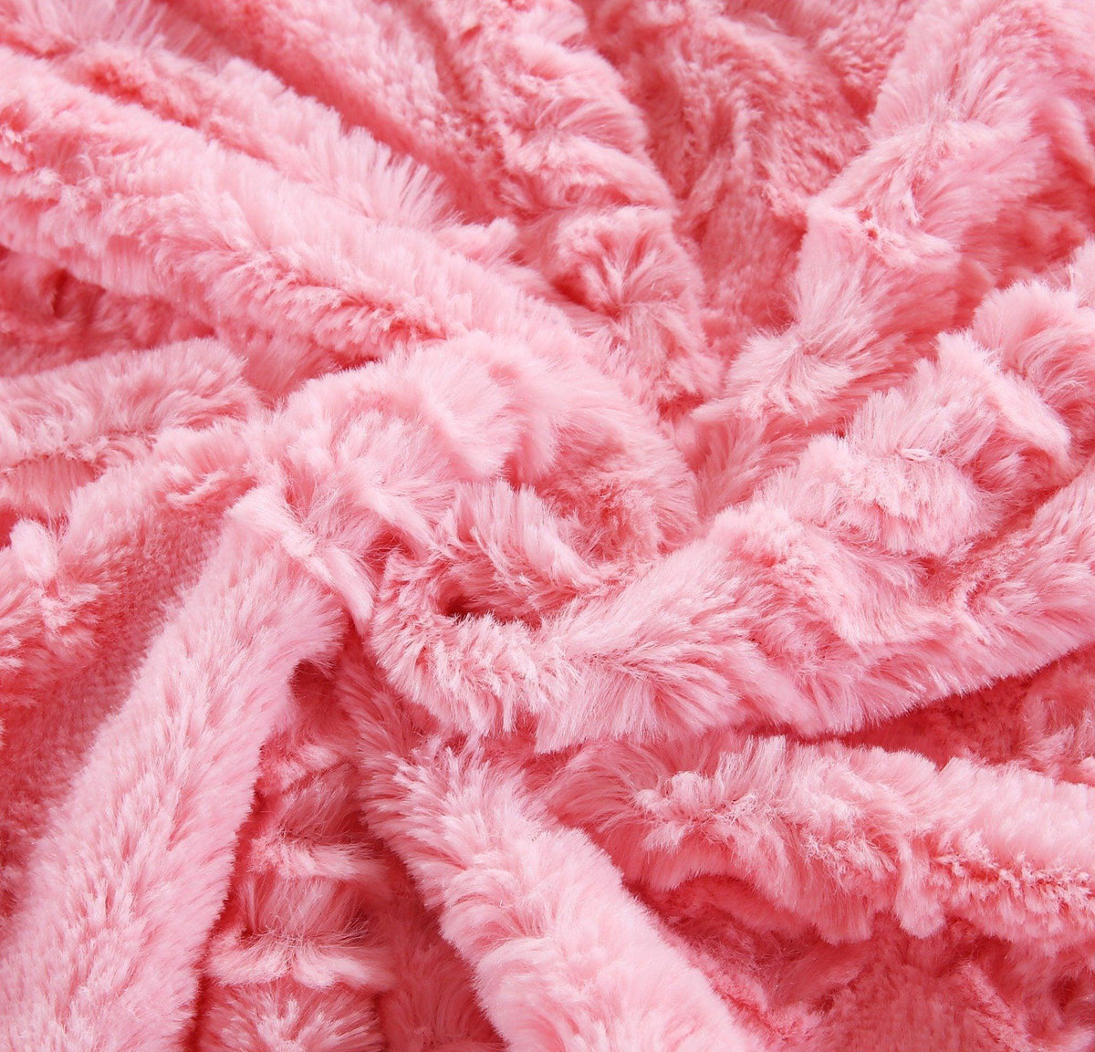 DaDa Bedding Luxury Blossom Pink Rose Buds Pink Sherpa Backside Faux Fur Throw Blanket