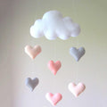 Wind Chimes Handmade Cloud Felt Love Pendant Hanging Heart Decor Girls Wind Chime Nursery Decoration
