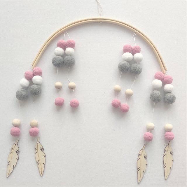 Wooden Beads Crib Mobile With Wood Balls