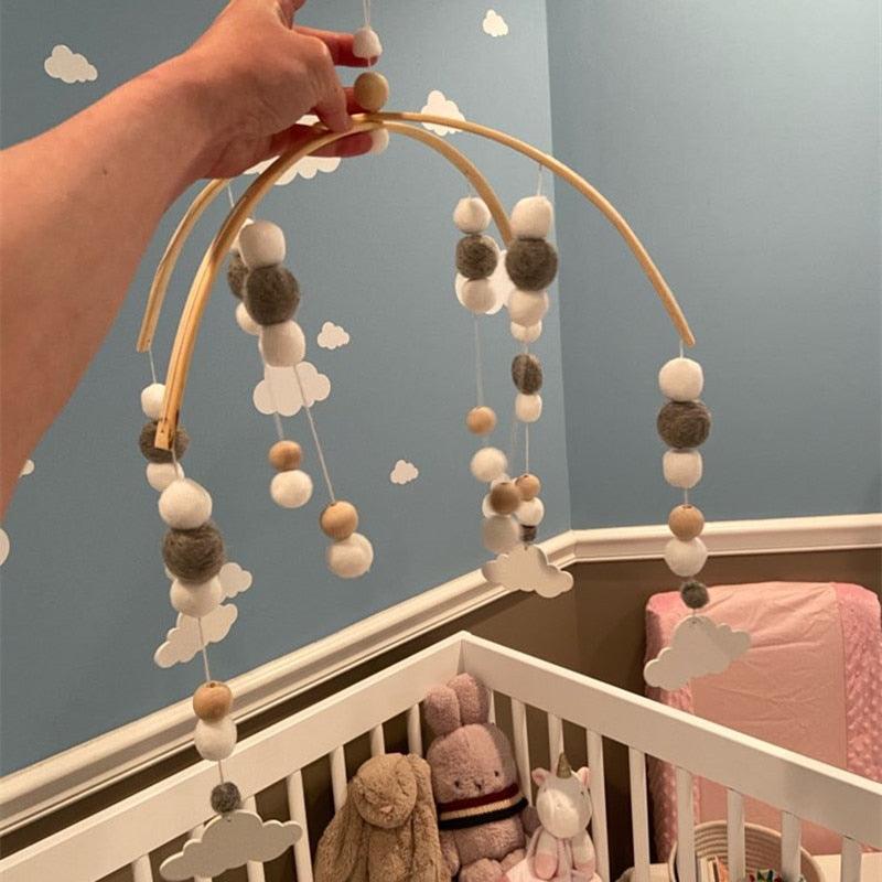 Wooden Beads Crib Mobile With Wood Balls