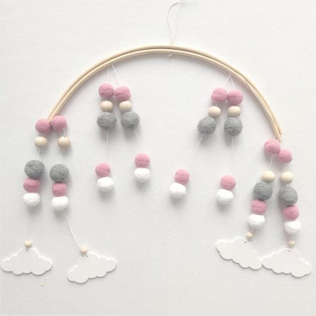 Wooden Beads Crib Mobile With Wood Balls