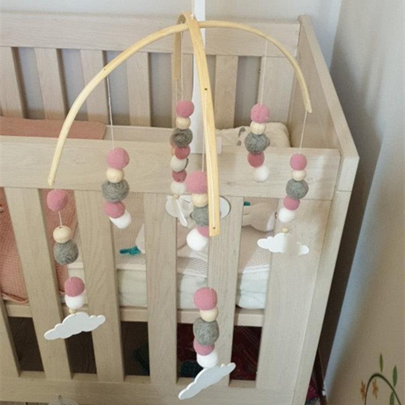 Wooden Beads Crib Mobile With Wood Balls