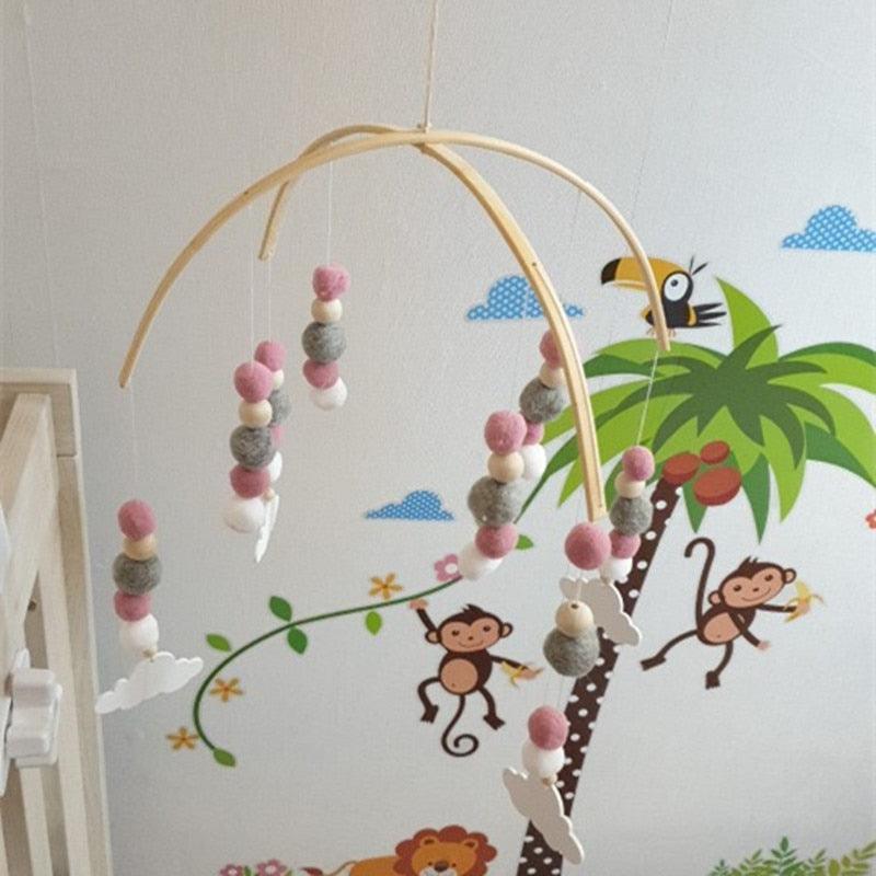 Wooden Beads Crib Mobile With Wood Balls
