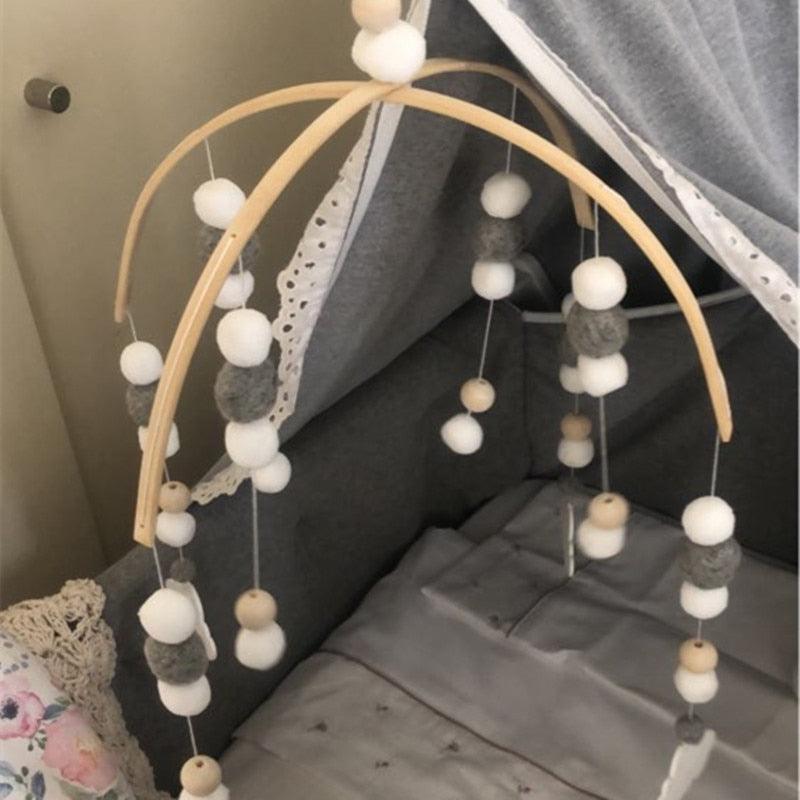 Wooden Beads Crib Mobile With Wood Balls