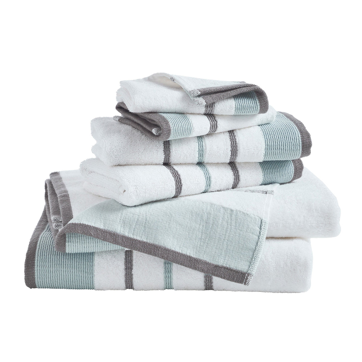 Decorative Cotton Stripe Bath Towel Set - Noelle Collection